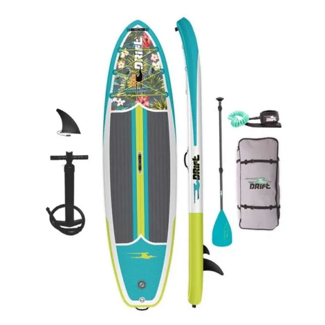 Bote Drift 10'8" inflatable SUP in Native Floral color.