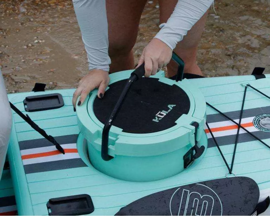 The Bote Kule cooler port on the LONO inflatable kayak.