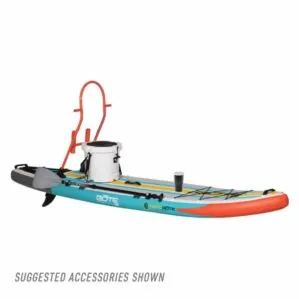 Boat Boards Patchworks inflatable SUP with accessories.