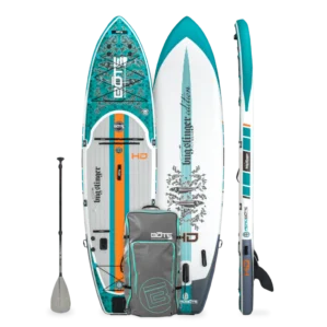 Bote Boards HD Aero inflatable SUP Bug Slinger Bonefish package. Available at Riverbound Sports in Tempe, Arizona.