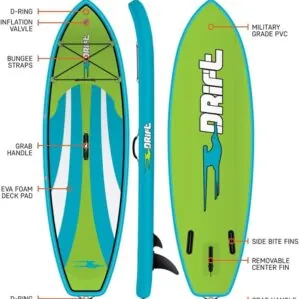 Drift SUP kids inflatable with specs.