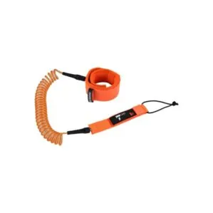 Tahe orange coiled safety leash.