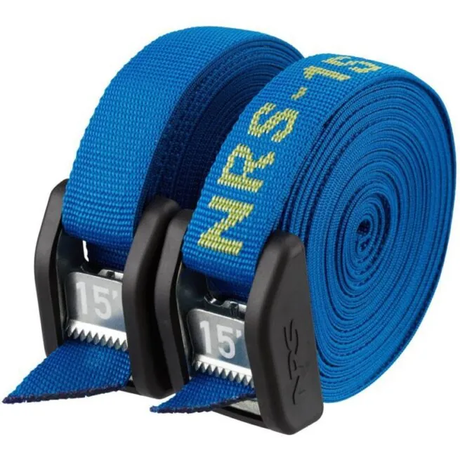 15' pair of NRS Buckle Bumper Straps with stainless cam locks in iconic blue color. Available at Riverbound Sports in Tempe, Arizona.