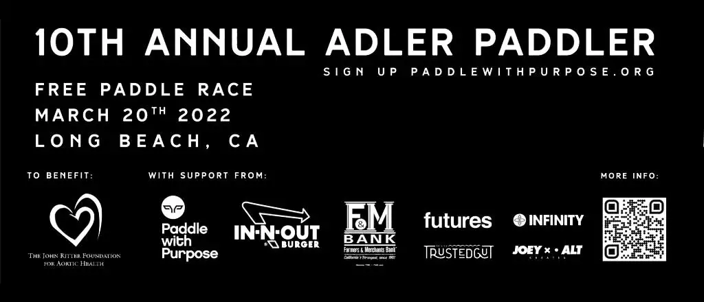 10th Annual Adler Paddler SUP Race in Long Beach, CA March 20th 2022. Join Riverbound Sports.