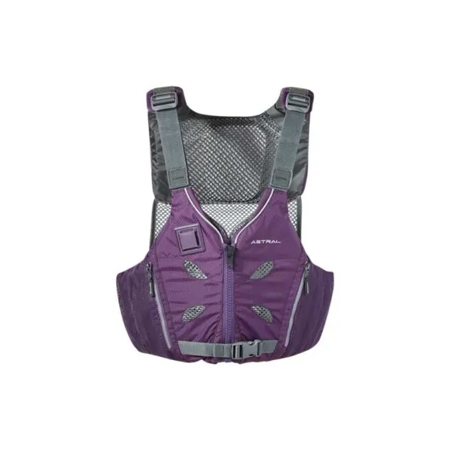 The Astral EV-Eight all water life jacket front in eggplant. Available at Riverbound Sports in Tempe, Arizona.