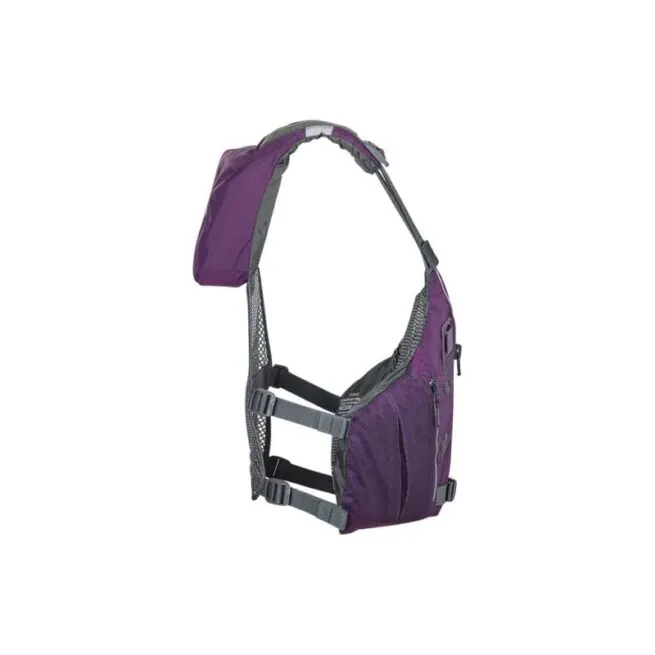 The Astral EV-Eight all water life jacket side in eggplant. Available at Riverbound Sports in Tempe, Arizona.