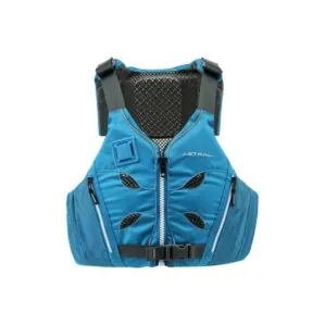 The Astral EV-Eight all water life jacket front in water blue. Available at Riverbound Sports in Tempe, Arizona.