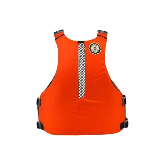 The Astral E-Ronny in fire orange color back view. Available at Riverbound Sports in Tempe, Arizona.