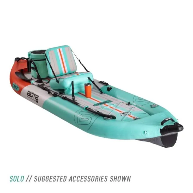 The Bote Zeppelin inflatable kayak in classic setup as single. Available at Riverbound Sports in Tempe, Arizona.