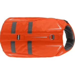 NRS K9 Dog Life Jacket top view in Orange. Available at Riverbound Sports in Tempe, Arizona.