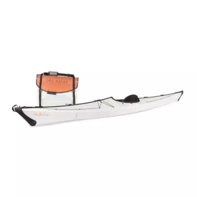 Oru Kayak Coast XT folding kayak folded and assembled. Available at Riverbound Sports store in Tempe, Arizona.