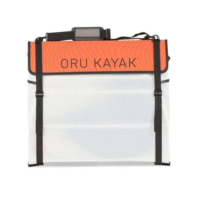 Oru Kayak Beach LT folded. Available at Riverbound Sports store in Tempe, Arizona.