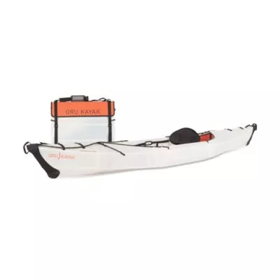 Oru Kayak BEach LT folding kayak folded and assembled. Available at Riverbound Sports store in Tempe, Arizona.