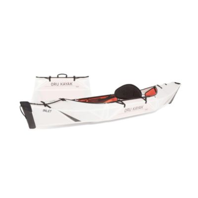 Oru Kayak Inlet folding kayak folded and assembled. Available at Riverbound Sports store in Tempe, Arizona.
