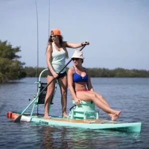 Bote Boards Bucket Rac on a SUP with 2 paddlers. | Riverbound Sports Bote dealer in Tempe, Arizona..