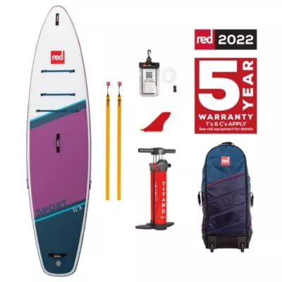 Red Paddle Sport 11'3 SE Purple package with no paddle or leash. Available at Riverbound Sports in Tempe, Arizona.