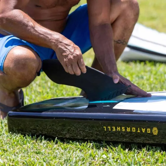 Installing a Bote Boards 10" replacement fin in a Gatorshell paddleboard. Fin is available at Riverbound Sports in Tempe, Arizona.