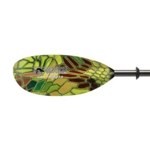 Bending Branches Angler Pro kayak paddle in glowtec color left blade. Available at Riverbound Sports in Tempe, Arizona.