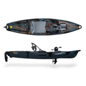 Feelfree Flash kayak with Rapid Pedal Drive in midnight bolt color. Fishing, fitness and fun crossover kayak. Authorized Fellfree dealer, Riverbound Sports in Tempe, Arizona.