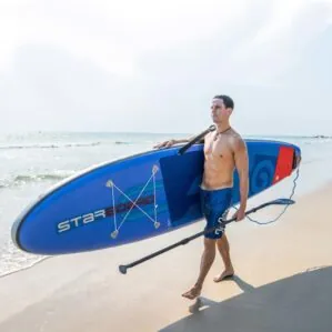 Starboard SUP shoulder carry strap carrying paddle board. Available at Riverbound Sports in Tempe, Arizona.