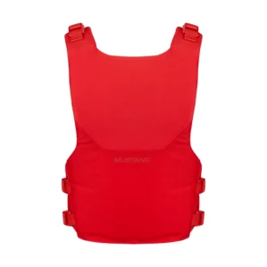 The dual floatation Mustang Khimera PFD back in red. Available at Riverbound Sports in Tempe, Arizona.