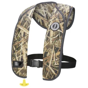 M.I.T Manual Inflatable PFD by Mustang Survival in camo. Available at Riverbound Sports in Tempe, Arizona.