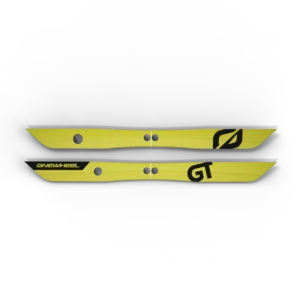 OneWheel Rail Guards in florescent yellow and black accent. Available at Riverbound Sports in Tempe, Arizona.