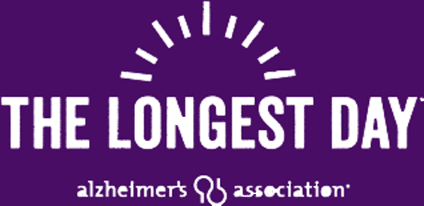 The Longest Day Paddle to fight Alzheimer's logo in purple with white writing.