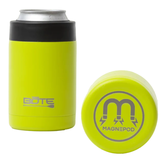 Bote Boards Megnepod 12oz koozie in citron. Available at Riverbound Sports in Tempe, Arizona.