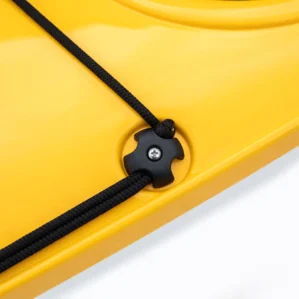 Eddyline Sky 10 kayak with recessed deck bungee fittings on yellow kayak. Available at authorized Eddyline dealer, Riverbound Sports in Tempe, Arizona.