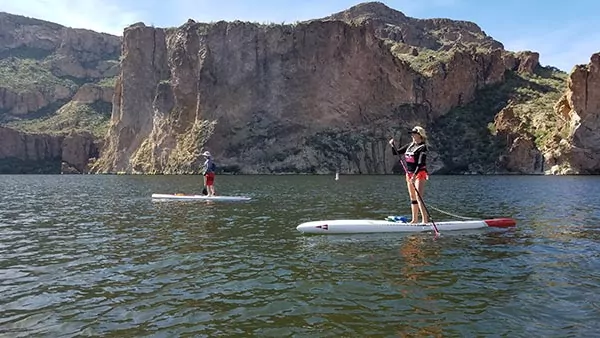 Paddling Canyon Lae, Arizona in the Fall. Riverbound Sports Annual Paddle to the Dam.
