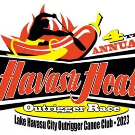 2023 4th Annual Havasu Heat Race logo on Riverbound Sports.