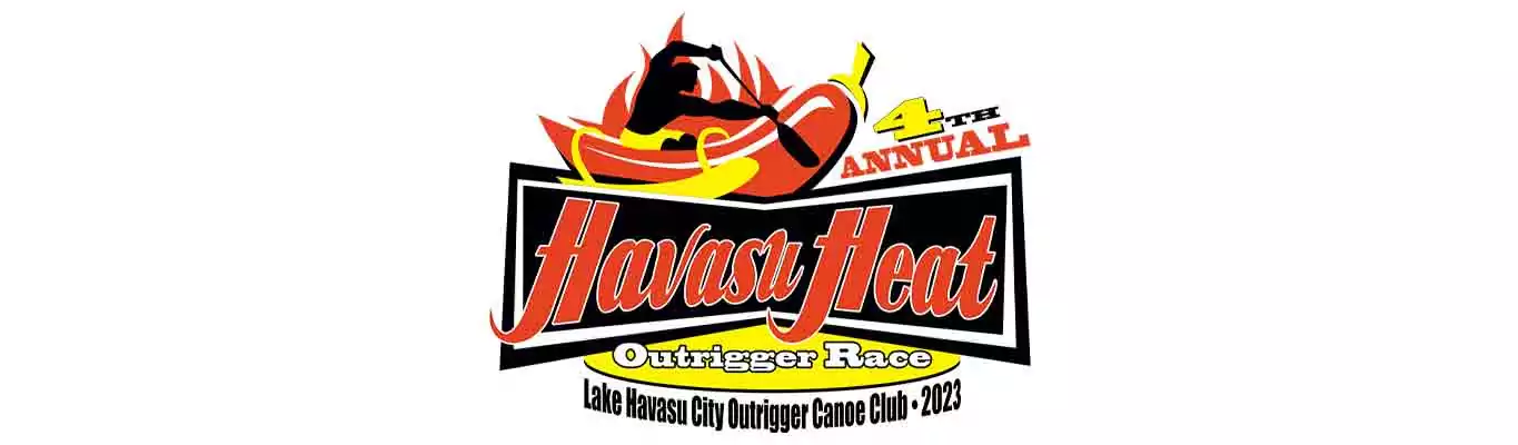 2023 4th Annual Havasu Heat Race logo on Riverbound Sports.