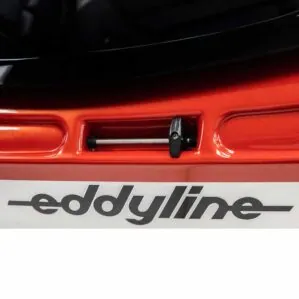 Eddyline Kayaks Sitka LT touring kayak in red. Retractable skeg control at the cockpit. Available at authorized Eddyline dealer, Riverbound Sports in Tempe, Arizona.