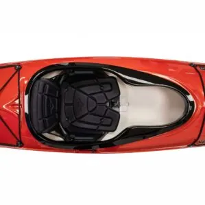Eddyline Kayaks Sitka LT touring kayak in red. Cockpit and adjustable seat. Available at authorized Eddyline dealer, Riverbound Sports in Tempe, Arizona.