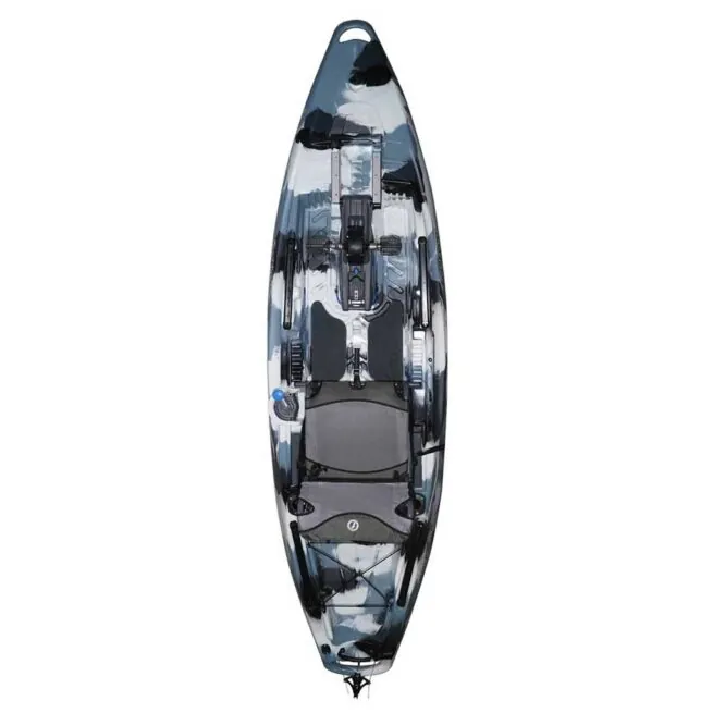 New Feelfree Moken 10 Pedal Drive fishing kayak in winter camo color. Available at Riverbound Sports in Tempe, Arizona.