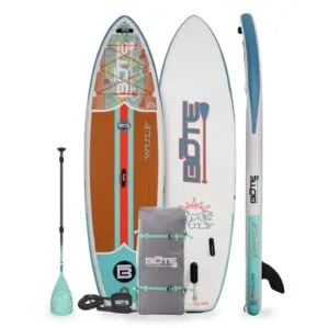 The Wulf inflatable paddle board package by Bote Boards. Available at Riverbound Sports in Tempe, Arizona.