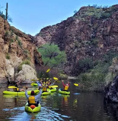 kayak Tour to Willow Springs on Saguaro Lake. Riverbound Sports