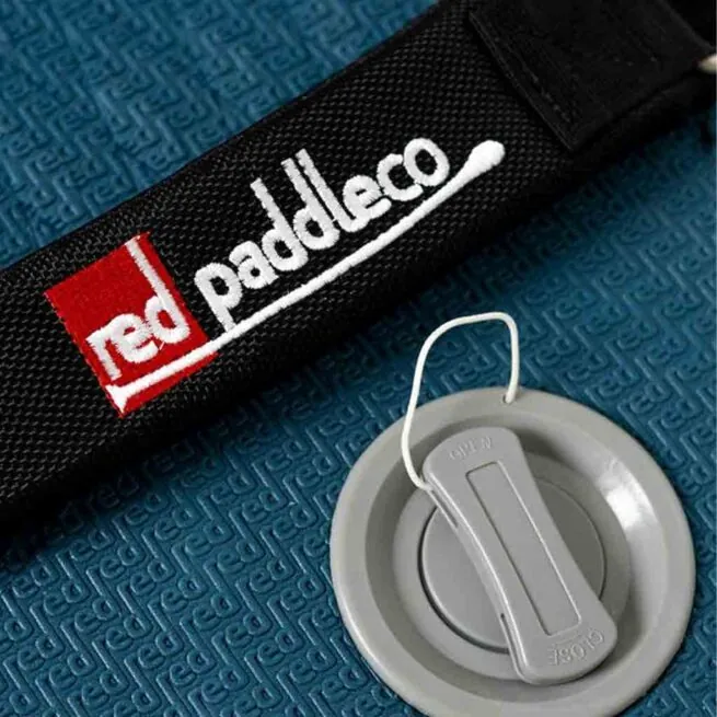 Red Paddle Co Ride 10'0" paddle board inflator valve and handle. Available at Riverbound SPorts in Tempe, Arizona.