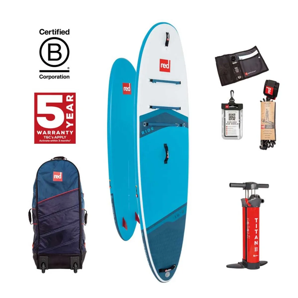 Red Paddle Co 10'0 Ride MSL Inflatable SUP - 5 Year Warranty