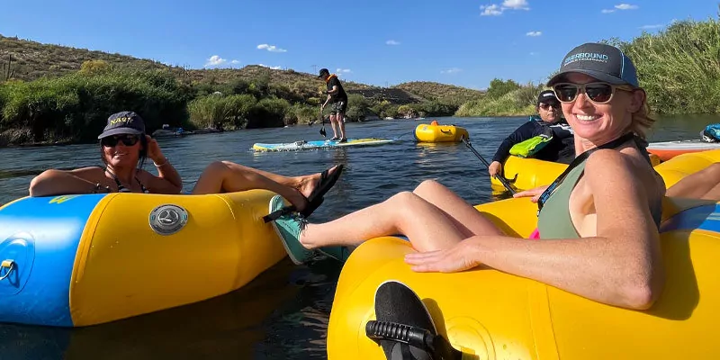 Salt River tubing on the Badfish Donut River Tubes. Riverbound Sports