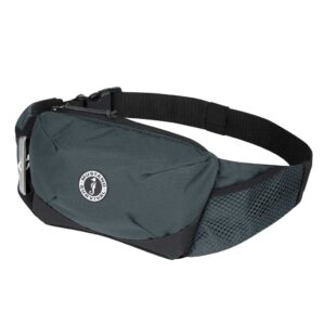 The Mustang Survival Essentialist waist pfd in admiral grey. Available at Riverbound Sports in Tempe, Arizona.