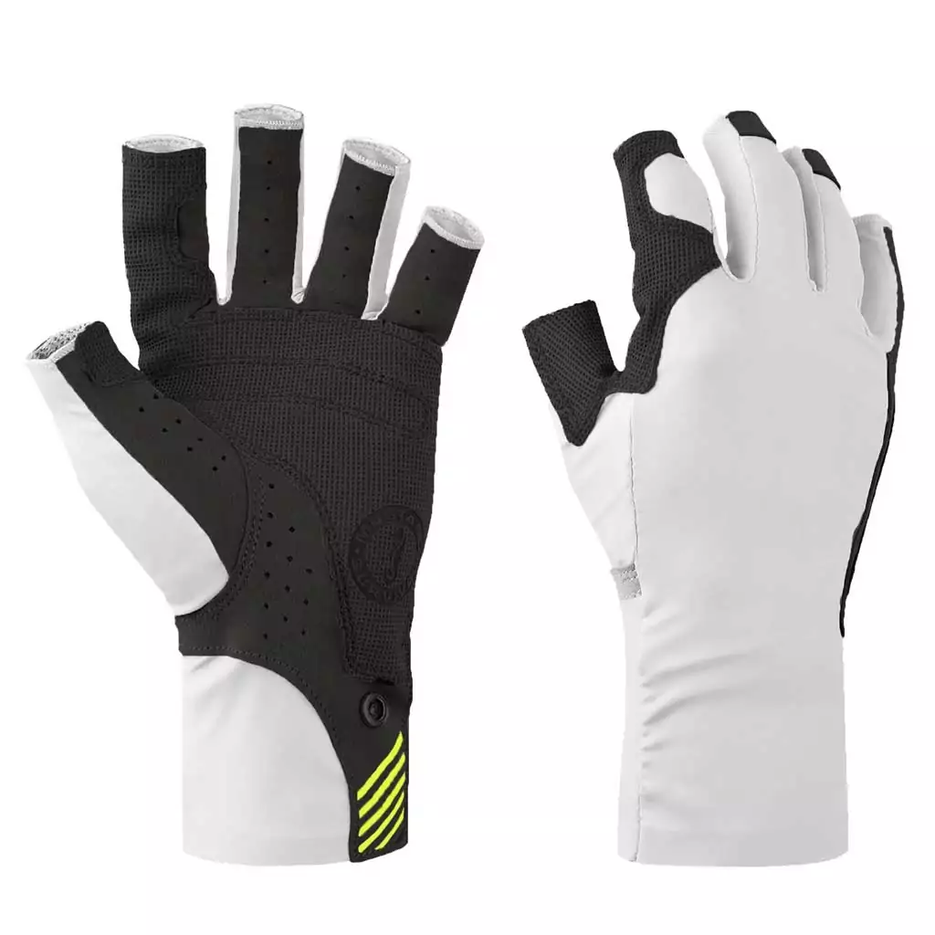 Mustang Survival Traction UV Open Finger Glove | White & Black | XL