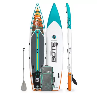 Bote Boards Traveler Touring inflatable SUP Package. Available at Riverbound Sports in Tempe, Arizona.