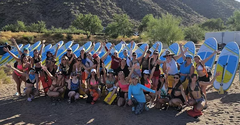 A great event on the Lower Salt River for Fitwell. Hosting 40 ladies paddling the river.