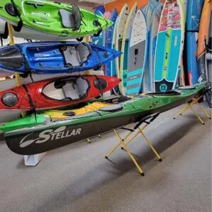 Red Stellar S16 G2 Touring Kayak. Riverbound is a Stellar Kayak authorized retailer in Tempe, Arizona.