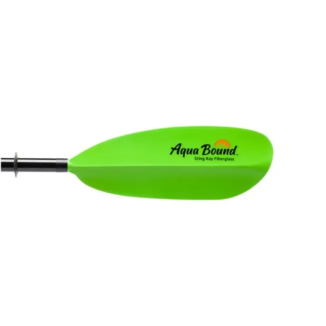 Aqua Bound Fiberglass Sting Ray Kayak Paddle in electric green. Available at Riverbound Sports in Tempe, Arizona.