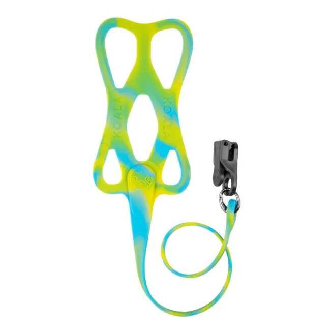 Koala 2.0 Super-Grip Smartphone Harness - tie-dye blue and yellow. Available at Riverbound Sports in Tempe, Arizona.