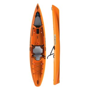 Liquidlogic Kiawak 12 SOT kayak in orange color. Available at Riverbound Sports in Tempe, Arizona.
