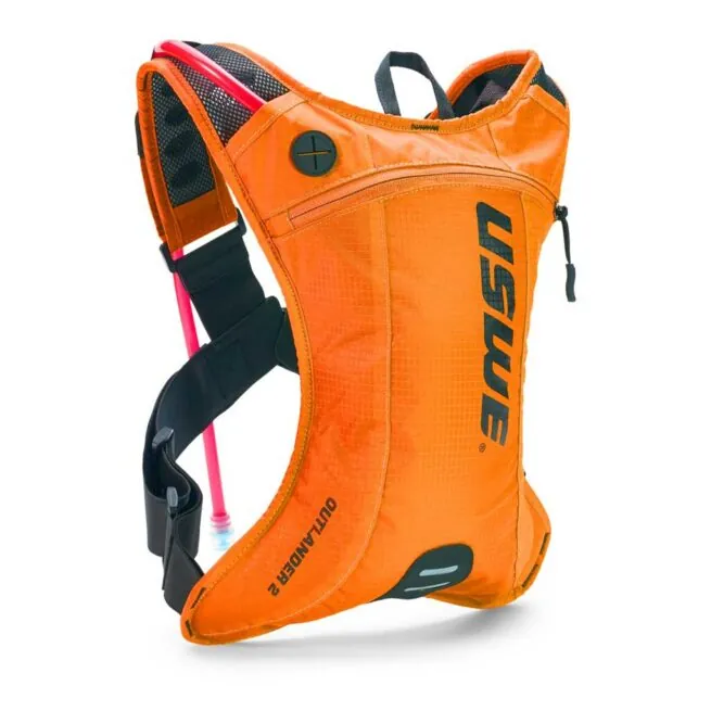USWE Outlander 2L Hydration Pack in factory orange. Available at Riverbound Sports in Tempe, Arizona.